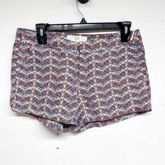 JOIE Women Orange & Blue Merci Printed Linen & Silk Blend Mini Shorts Size 4 - Picture 2 of 4